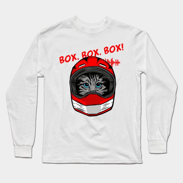 funny cat driver – Box, box, box! (Carlo) Long Sleeve T-Shirt by LiveForever